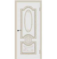 Дверь деревянная межкомнатная эмаль Гармония Белая патина ДГ